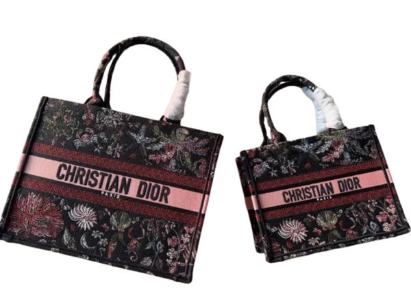 Christian Dior ocean plant jacquard book tote handbag