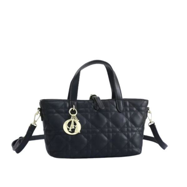 Dior small cannage black leather tote crossbody bag