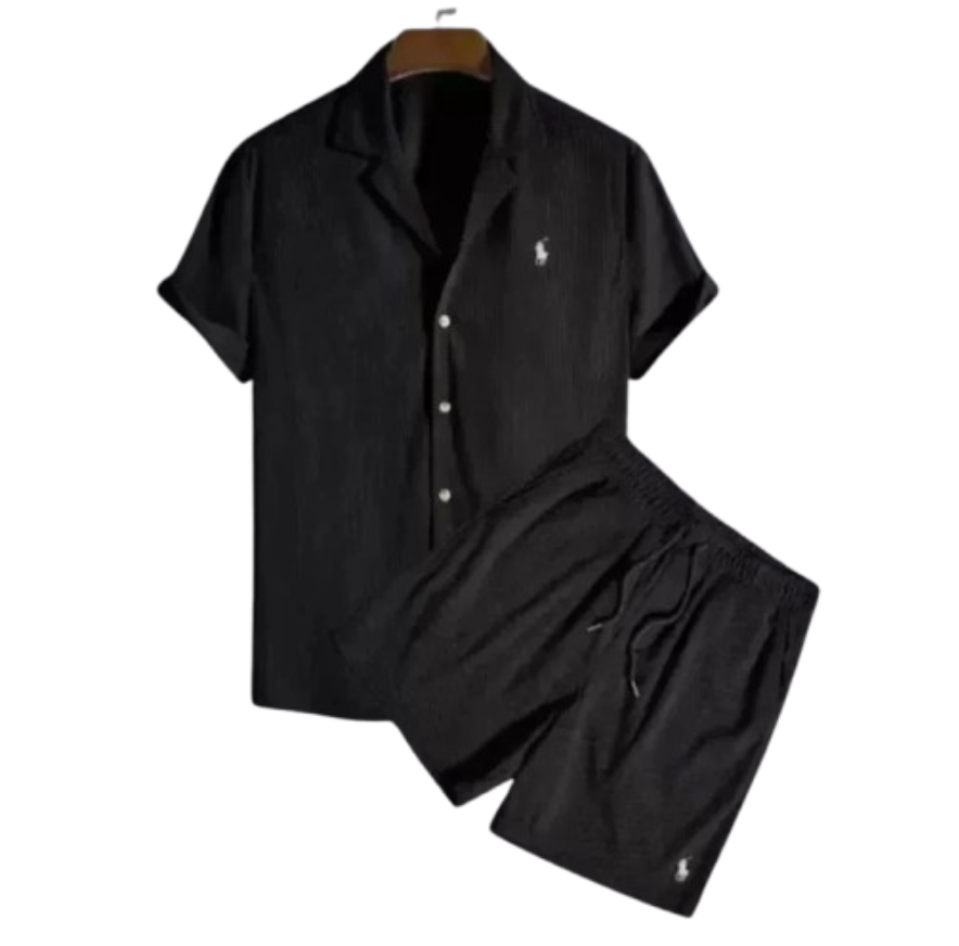 Polo Ralph Lauren,lapel short-sleeve and shorts casual set